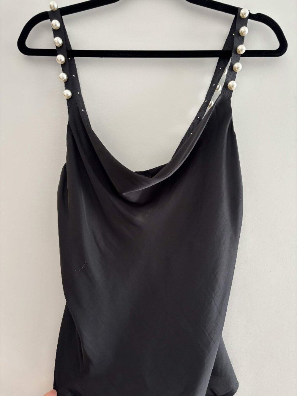 Bardot Pearl Strap Satin Top (Size XS)